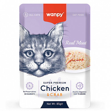 Wanpy Cat  для кошек из курицы и краба