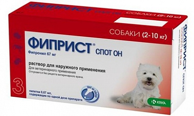 Фиприст Спот Он капли на холку 2-10кг