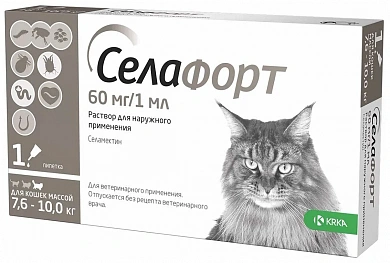 Селафорт 60мг  капли для кошек 7,5-10кг