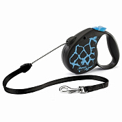 Рулетка FLEXI Safari Giraffe трос M, 5 м, 20кг, голубой принт