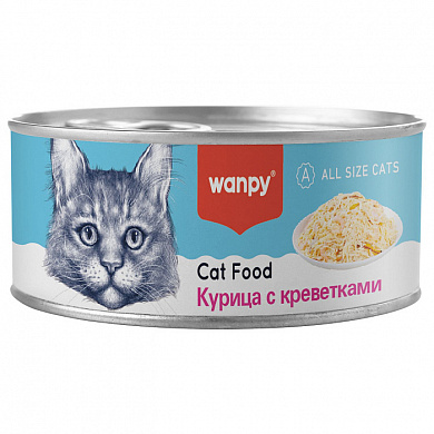 Wanpy Cat  для кошек "Курица с креветками"