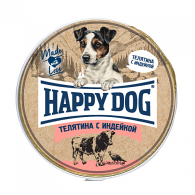 Happy Dog Supreme паштет для собак ( Телятиной и Индейкой), 125гр