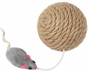 PERSEILINE игрушка-когтеточка для кошек шар Джут с мышкой,8см