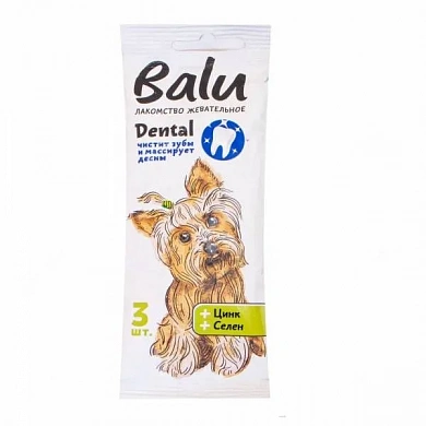 BALU Жевательное лакомство Dental для собак мелких пород ,Цинком и Селеном 36гр