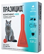 Празицид-комплекс  НЕО капли на холку для кошек от 4 до 8 кг ,0,8мл