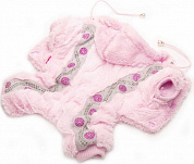 Limargy Шубка меховая "Дорожка из страз" розовая