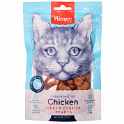Wanpy Cat Лакомство для кошек «Сердечки» из Курицы с Треской 80 г