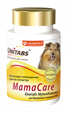 UNITABS MamaCare с B9 для беременных и кормящих собак, 100 таб.