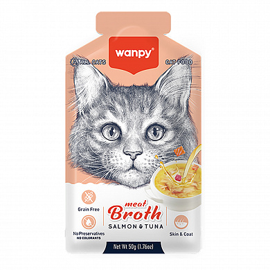 Wanpy Cat  для кошек "Бульон" с лососем и тунцом 