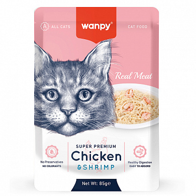 Wanpy Cat  для кошек из курицы и креветок