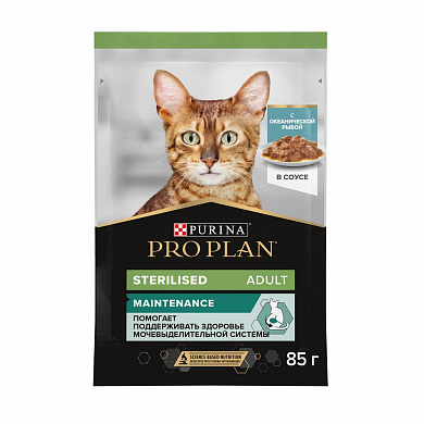 Pro Plan Sterilised Океаническая рыба в соусе,  85гр